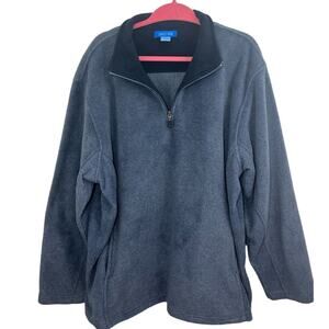 Savile Row 1/4 Zip Fleece Jumper Pullover XL Mens Grey Blue Polyester Gorpcore